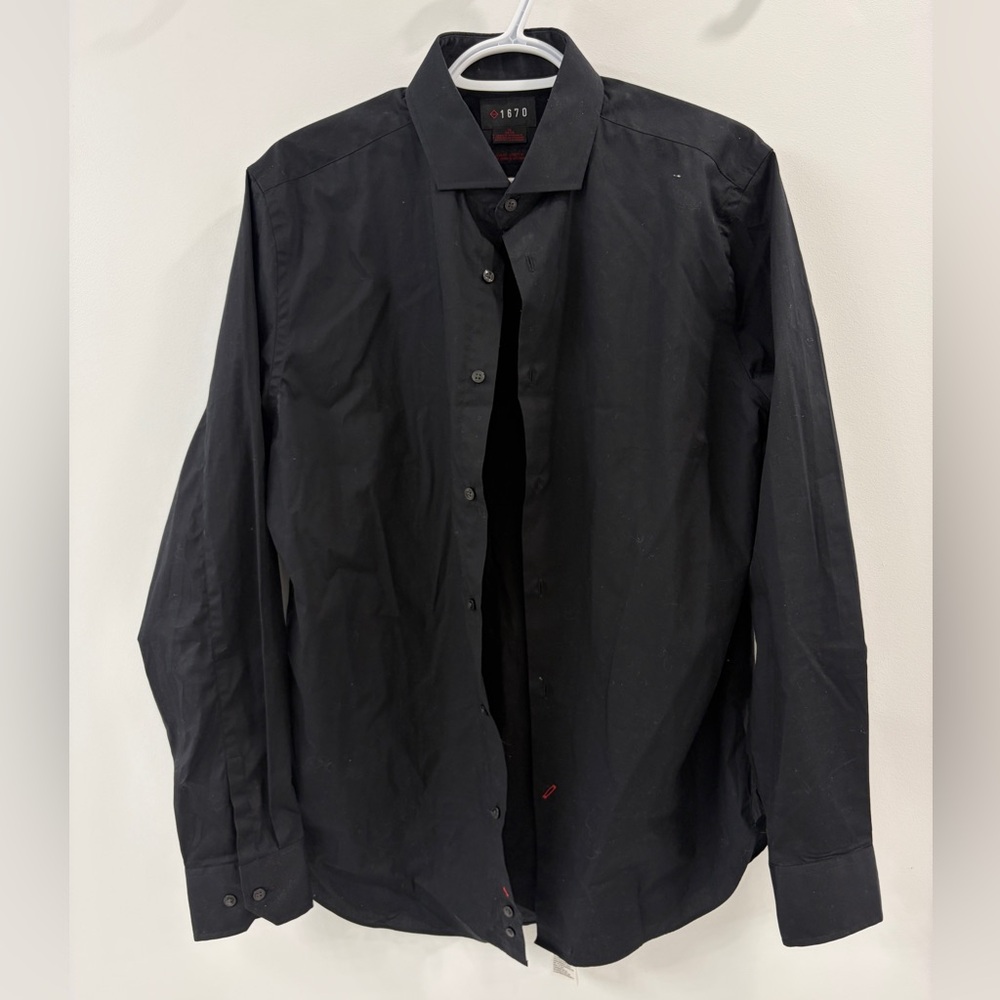 1670 Black Button Down Dress Shirt - 16 34/35